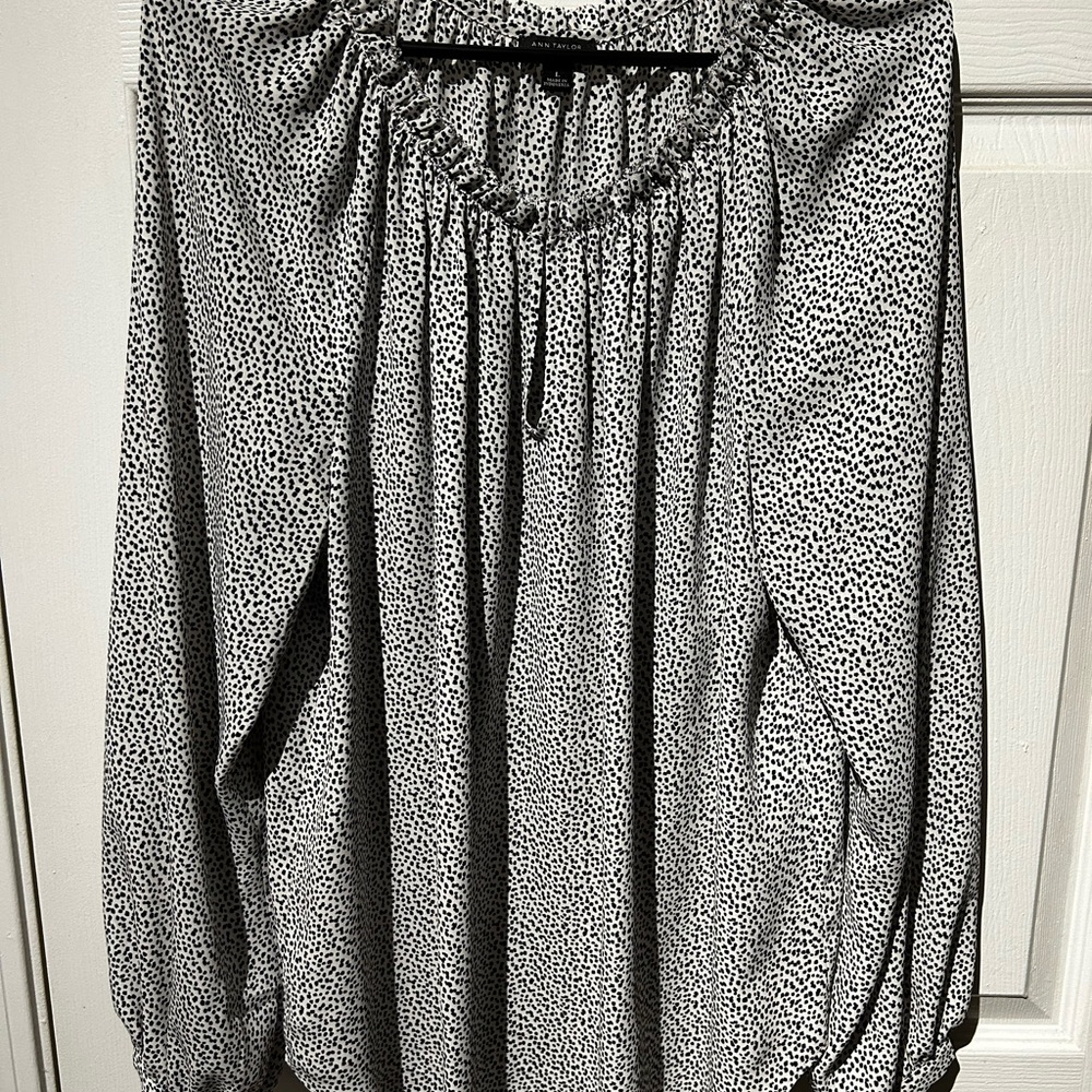 Ann Taylor Black and White Blouse